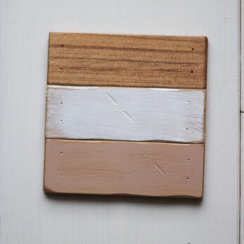 木製コースター No.002 (ナチュラル ホワイト マーブル)の画像