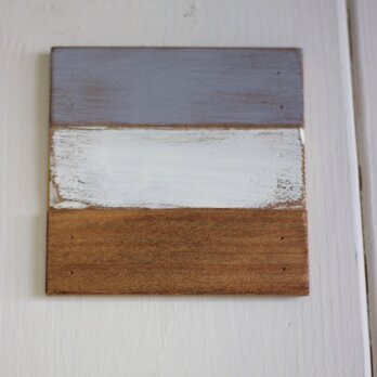 木製コースター No.013(グレー ホワイト ナチュラル)の画像