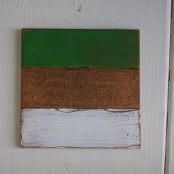 木製コースター No.014(グリーン ナチュラル ホワイト)の画像