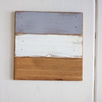 木製コースター No.016(グレイ ホワイト ナチュラル)の画像
