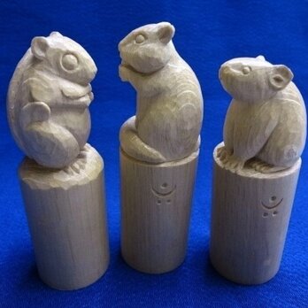 木彫り印材・自然の仲間