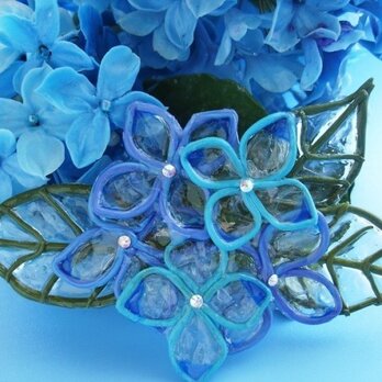 氷（紫陽花のブローチ，ブルー）の画像