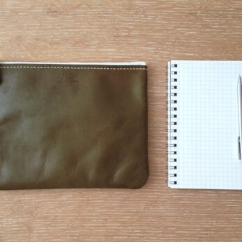 JP Leather Pouch - olive