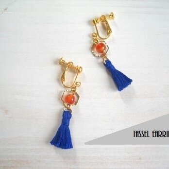 TASSEL EARRINGS BLUEの画像