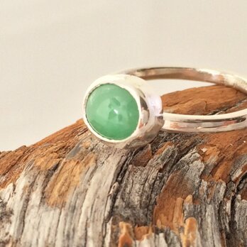 ビルマ産天然翡翠　ＳＶリング12号