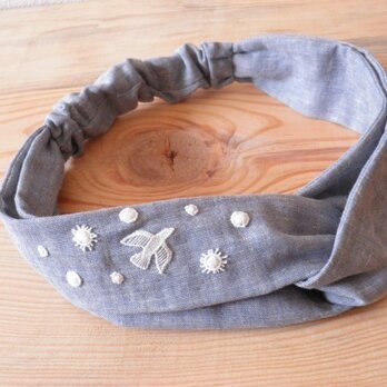 ねじりヘアバンド　鳥さんモチーフ