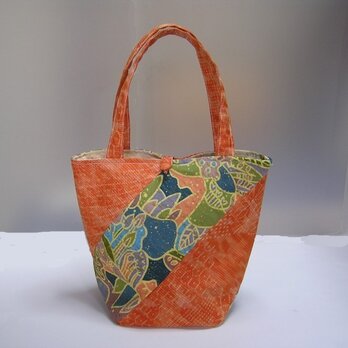 絹紬のミニトートバッグ（２）　ジーンズやきものにの画像