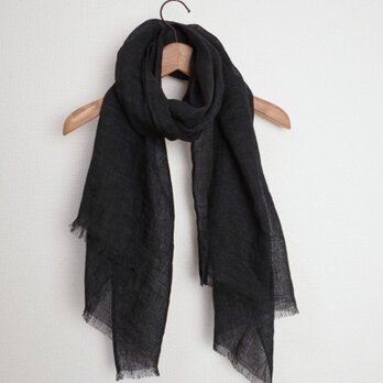 上質イタリア製 リネンストール ブラック