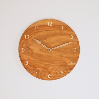木製 掛け時計 丸型 桜材16の画像