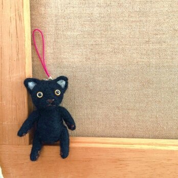 小さな小さな子猫ちゃん(黒猫)ドールストラップの画像
