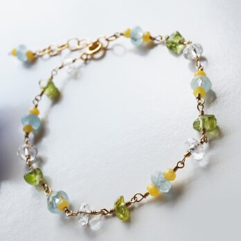 アクアマリン クールストーンブレスレット Aquamarine Cool stone bracelet B0027の画像