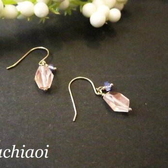 Ｋ10ご褒美ピアス＊オレゴンサンストーン×タンザナイト＊