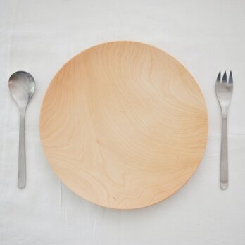 ろくろ挽きの木皿　栃（とち）の木　18cm