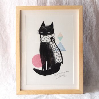 『Schwarze Katz』デジタル画 額装品