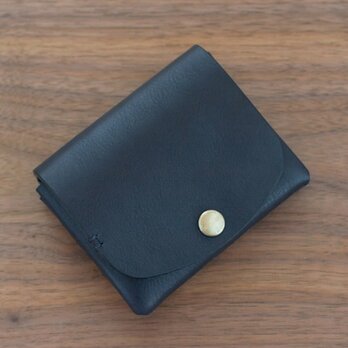 イタリア製牛革の二つ折り財布１ ／ ネイビー※受注製作の画像