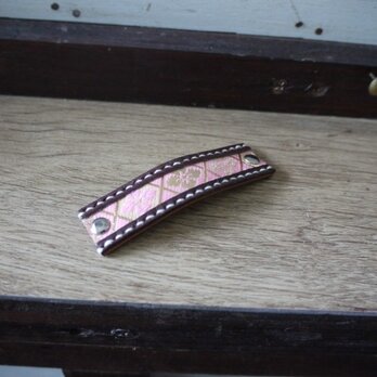 和柄　革製ヘアピン　こげ茶