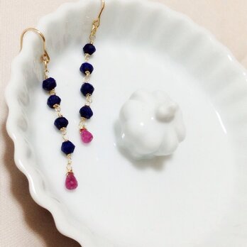 14kgf【jewelry series】ラピスラズリ×ピンクトルマリンの画像