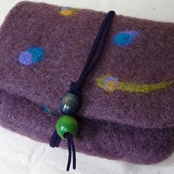 フェルトカードケース　わらび（紅紫）CS0079