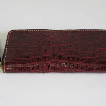 手縫い　ジャグルシーのラウンドファスナー仕様の長財布の画像