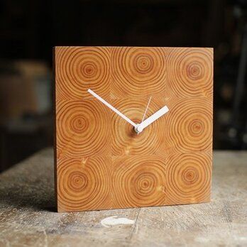 木の壁掛け時計／No.11 ヒノキの画像