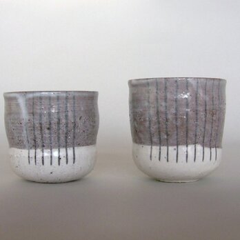 湯呑み陶器①下粉引き(大）右の画像
