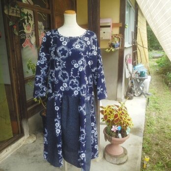 浴衣リメイクローウエストワンピ