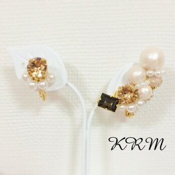 深色ビジューのイヤーカフセット