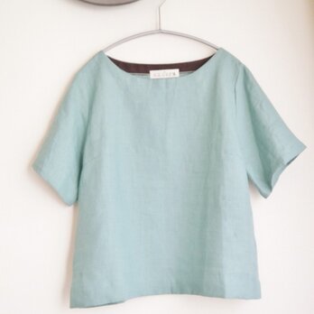 【はるにゃあにゃ様】リネンシンプルプルオーバー(チョコミント)
