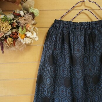 展示　大島紬　亀甲すっきりスカートの画像