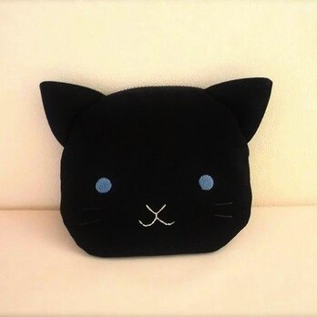 青い目の黒猫ポーチの画像