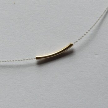 grey nylon curved necklace k18の画像