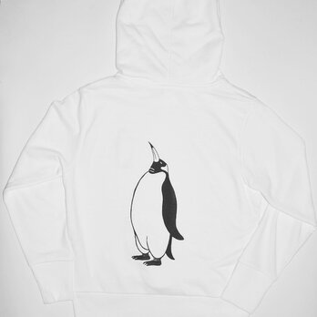 ペンギンパーカー、スウェット プルオーバーパーカ、ホワイトの画像