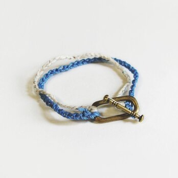 （再販）2色の鎖編み糸のブレスレット