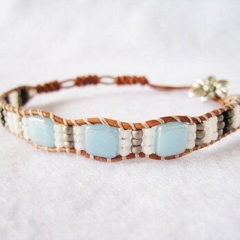 Beading bracelet "Flower blue"の画像