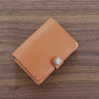 イタリア製牛革のコンパクト2つ折り財布 ／ ナチュラル※受注製作