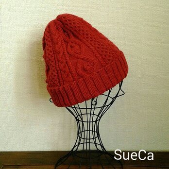 a/w アラン模様のニット帽(ウール&ベビーアルパカ)