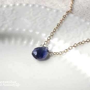 14kgfアイオライト一粒ネックレス
