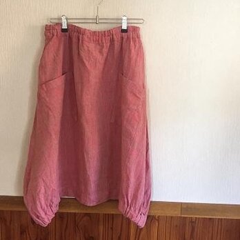 赤系リネンのバルーンスカート　M～Lの画像