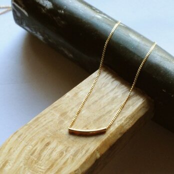 very thin necklace with bar　k18の画像