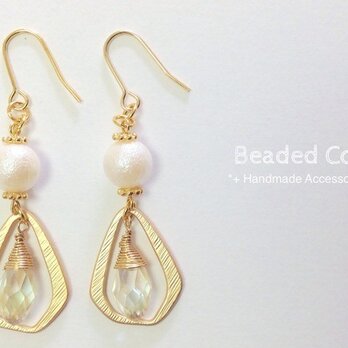 Pearl&Teardrop pierce Gold ver.の画像