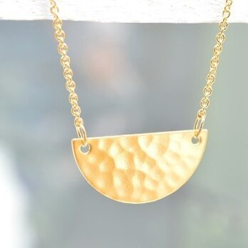 14kgfハンマードゴールドの半円ネックレス