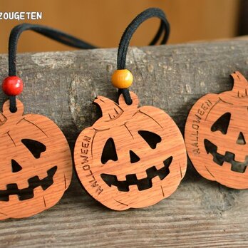 木製チャーム　【ハロウィン　かぼちゃ】の画像