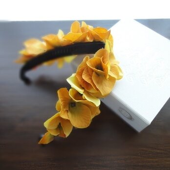 紫陽花のバナナクリップ■ふんわりシルエット×鮮やか発色■オレンジ