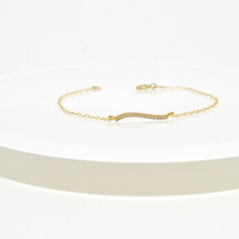 14KGF Curve Line CZ Braceletの画像