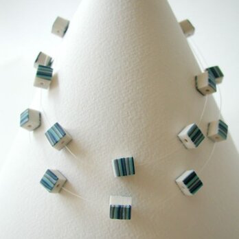 Cube necklace -blueの画像