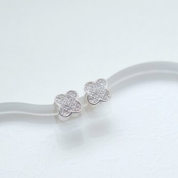 Stone クローバー ピアス シルバー925の画像
