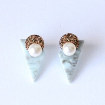 marble blue　ピアス