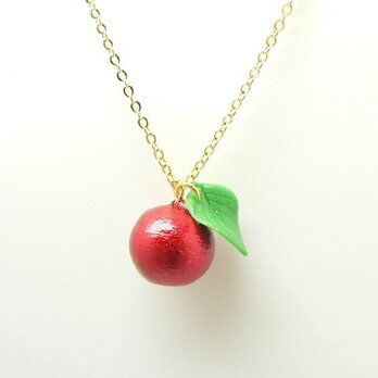 完熟甘いよ！真っ赤なりんごの華奢なネックレス　お好みの長さで！の画像