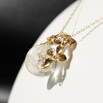 〈Machiko+S〉×〈Cristal-g〉＊蜻蛉玉〈無垢〉+花びらチェーンネックレスの画像