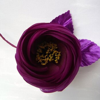 丸バラコサージュ（赤紫）の画像